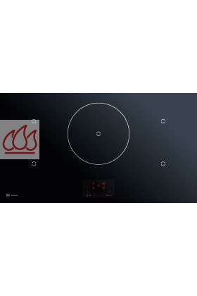 Table de cuisson induction 90cm encastrable noire 5 foyers  à écran graphique et finition OPTIGLASS, DualDesign, à poser ou à fleur