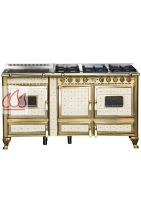 Piano de cuisson, bois, gaz et électrique 160cm Origine (Ex. Borgo Antico) avec 2 fours et une plaque de cuisson personnalisable