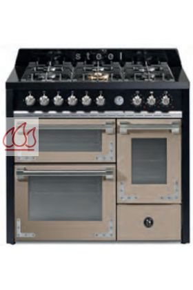 Piano de cuisson Oxforf 100cm avec 3 fours (électrique multifonctions / traditionnel / pizza-pain) et une plaque de cuisson personnalisable.