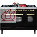 Piano de cuisson 120cm avec 2 fours + table de cuisson personnalisable avec tiroir EC-ILV207