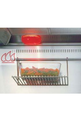 Grille de support des assiettes placée sous la hotte pour maintenir les plats à température