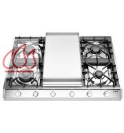 Plaque de cuisson pose libre inox 120cm "Professional Plus" 4 foyers gaz et plancha ILVE