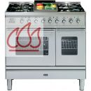 Piano de cuisson 90cm avec 2 fours + table de cuisson personnalisable avec tiroir EC-ILV221