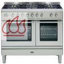 Piano de cuisson 100cm avec 2 fours + table de cuisson personnalisable avec tiroir EC-ILV222