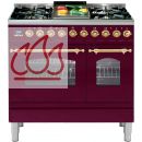 Piano de cuisson 90cm avec 2 fours + table de cuisson personnalisable avec tiroir EC-ILV229