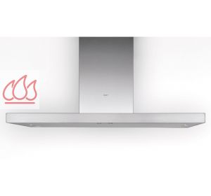 Hotte décorative murale inox 120cm "Flatline" avec éclairage LED et moteur intégré NOVY