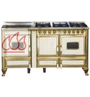 Piano de cuisson, bois, gaz et électrique 160cm "Borgo Antico" avec 2 fours et une plaque de cuisson personnalisable J.CORRADI 