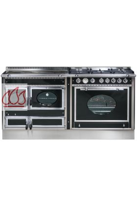 Piano de cuisson, bois, gaz et électrique 180cm Prestige (Ex. Country) avec 2 fours et une plaque de cuisson personnalisable