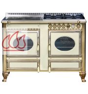 Piano de cuisson, bois, gaz et électrique "120cm" Country avec 1 four et une plaque de cuisson personnalisable J.CORRADI 