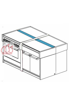 Jonction arrière inox Genesi pour solution îlot 70cm