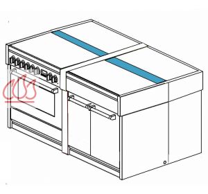 Jonction arrière inox "Genesi" pour solution îlot 70cm STEEL