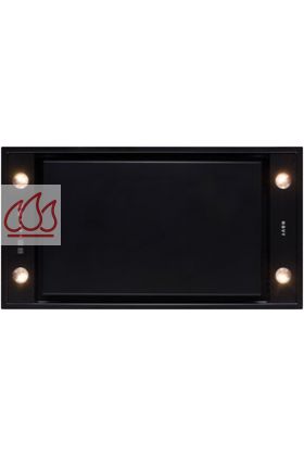 Groupe encastrable noir 60cm Pureline avec éclairage LED et moteur intégré orientable (dissociable en option)