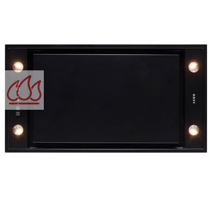 Groupe encastrable noir 60cm "Pureline" avec éclairage LED et moteur intégré orientable (dissociable en option) NOVY
