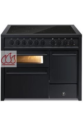 Piano de cuisson Enfasi All Black 100cm avec 3 fours (électrique multifonctions / traditionnel / pizza-pain) et une plaque de cuisson personnalisable.