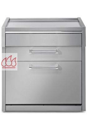 Module de cuisine plan de travail inox Genesi Outdoor 90cm avec 3 tiroirs (dont 1 push-pull)