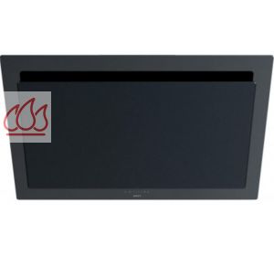 Hotte décorative murale verre Full black 90cm "Vision" recyclage avec éclairage LED et moteur intégré NOVY