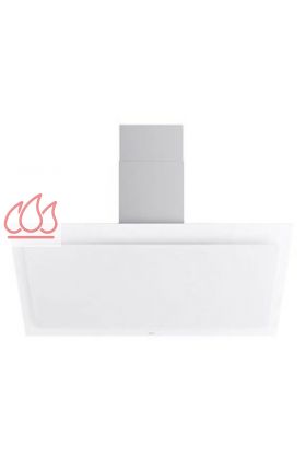 Hotte décorative murale verre blanc 120cm Vision évacuation extérieure avec éclairage LED et moteur intégré orientable