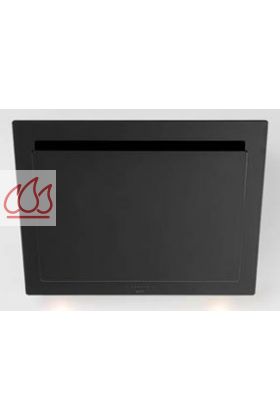 Hotte décorative murale verre Full black 75cm Vision recyclage avec éclairage LED et moteur intégré