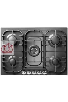 Plaque de cuisson encastrable inox 70cm Nostalgie 5 foyers gaz