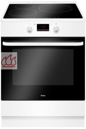 Cuisinière blanche de 60cm à 3 foyers induction et 1 four pyrolyse