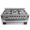 Piano de cuisson inox 90cm 5 foyers gaz et 1 four électrique multifonction