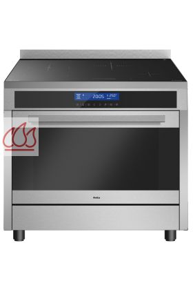 Piano de cuisson inox 90cm 5 foyers induction et 1 four électrique multifonction