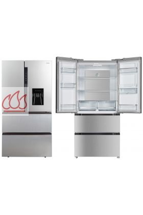 Combiné réfrigérateur congélateur multi-portes noir 506L