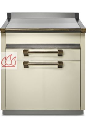 Module de cuisine plan de travail inox Ascot avec 3 tiroirs 45cm