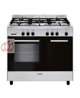 Piano de cuisson inox 90cm "Alpha" 5 foyers gaz dont 1 triple couronne et 1 four gaz GLEM GAS