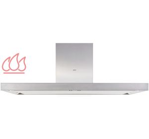 Hotte îlot central inox 90cm "Flatline" avec éclairage LED et moteur intégré NOVY