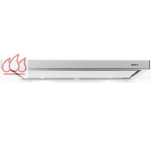 Hotte tiroir inox 60cm avec éclairage LED, commande rotative et moteur intégré NOVY