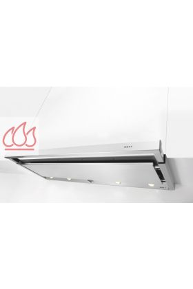 Hotte tiroir inox 90cm avec éclairage LED, commande rotative et moteur intégré