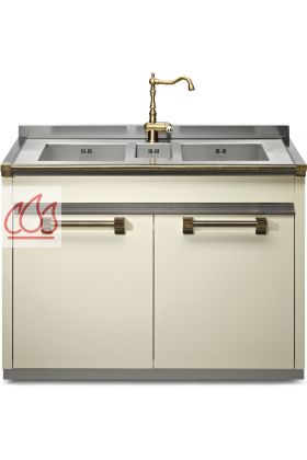 Module de cuisine évier Ascot avec 2 cuves et 2 portes 120cm