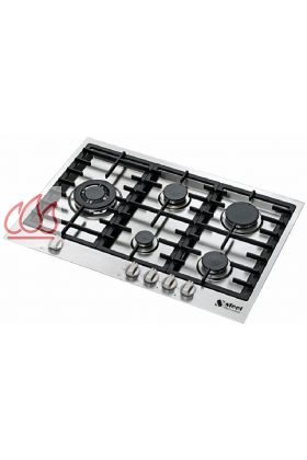 Plaque de cuisson encastrable inox 75cm "Genesi" 5 foyers gaz dont 1 wok