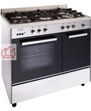 Piano de cuisson inox 1 four gaz catalyse et 5 foyers gaz  GLEM GAS