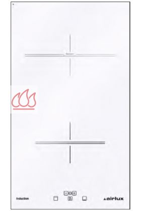 Domino induction 30cm blanc 2 foyers encastrable 