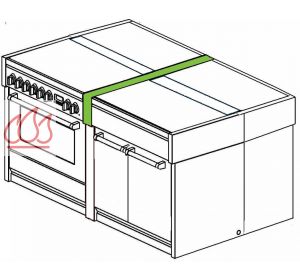 Jonction supérieure de côté "Genesi" pour solution îlot 120cm STEEL