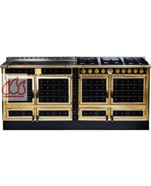 Piano de cuisson, bois, gaz et électrique 200cm "Origine" (Ex. Borgo Antico) avec 3 fours et une plaque de cuisson personnalisable ARCHAMBAUD