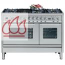 Piano de cuisson 120cm avec 2 fours + table de cuisson personnalisable avec tiroir EC-ILV150