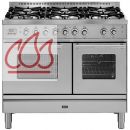 Piano de cuisson 100cm avec 2 fours + table de cuisson personnalisable avec tiroir EC-ILV140