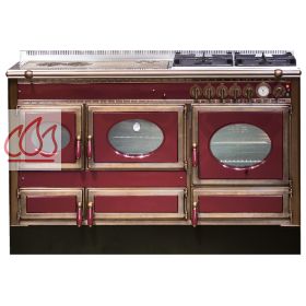 Piano de cuisson, bois, gaz et électrique 140cm "Country" avec 2 fours et une plaque de cuisson personnalisable 
